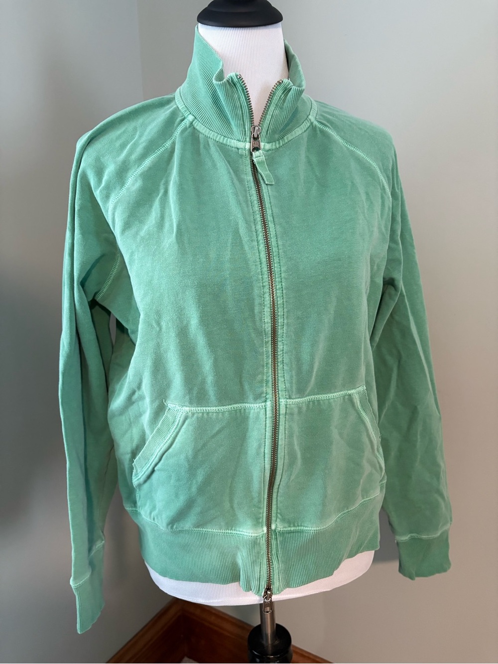 💚🍀 Vintage Y2K Green Gap Zip Up Sweatshirt Cotton Cozy Fall Layer